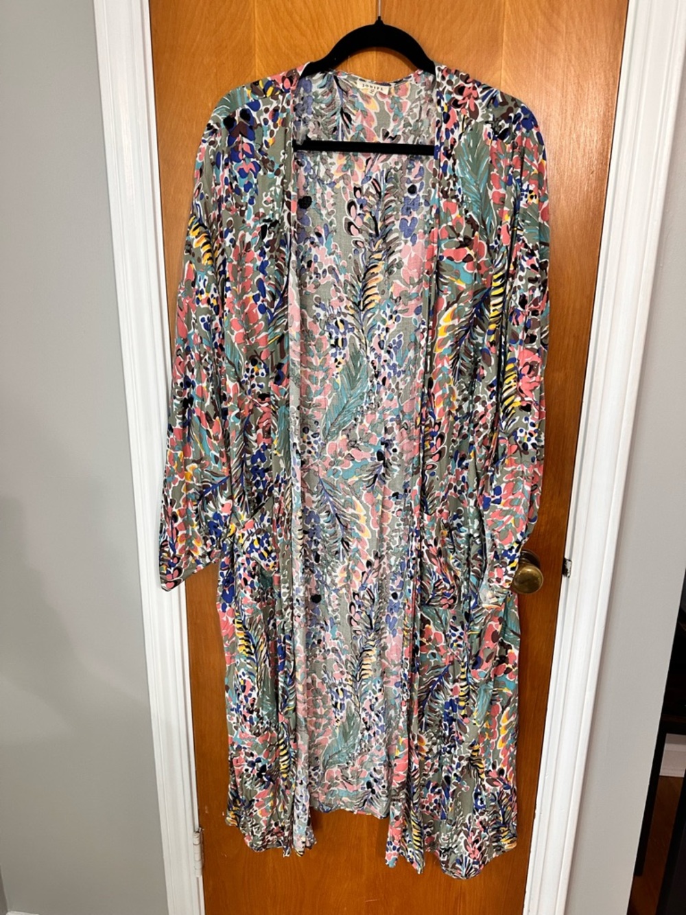 Chic Soul Multicolor Floral-Print Open Cardigan - Pink, Green, Blue